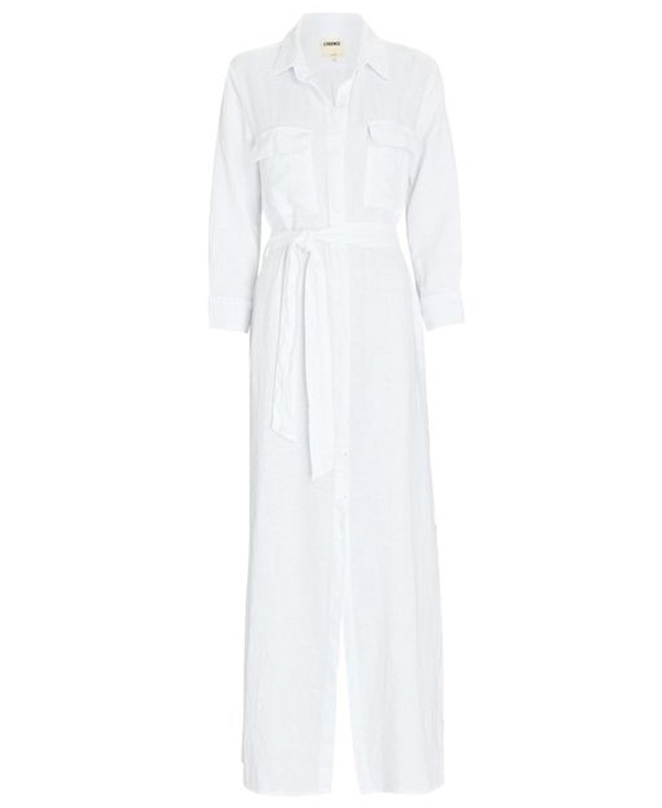 Cameron Belted linen maxi shirt dress